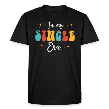 In My Single Era Funny Single Life - Men's Premium Organic T-Shirt - black - Front - Nico (187cm)
