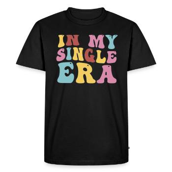 In My Single Era Funny Single Life - Men's Premium Organic T-Shirt - black - Front - Nico (187cm)