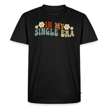 In My Single Era Funny Single Life - Men's Premium Organic T-Shirt - black - Front - Nico (187cm)