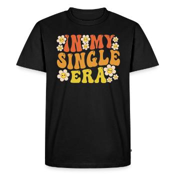 In My Single Era Funny Single Life - Men's Premium Organic T-Shirt - black - Front - Nico (187cm)