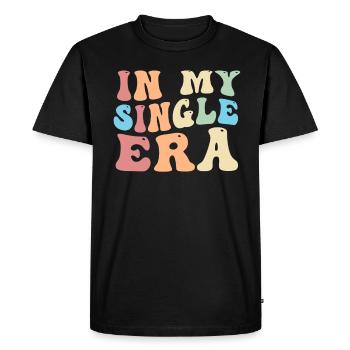 In My Single Era Funny Single Life - Men's Premium Organic T-Shirt - black - Front - Nico (187cm)