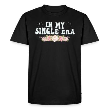 In My Single Era Funny Single Life - Men's Premium Organic T-Shirt - black - Front - Nico (187cm)