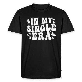 In My Single Era Funny Single Life - Men's Premium Organic T-Shirt - black - Front - Nico (187cm)