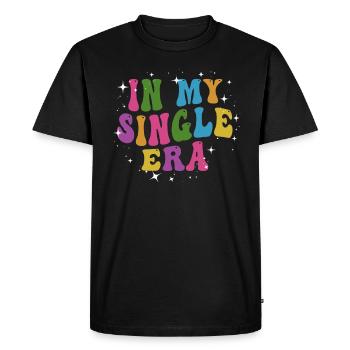 In My Single Era Funny Single Life - Men's Premium Organic T-Shirt - black - Front - Nico (187cm)