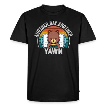 Premières vibrations de caféine Un autre jour où le bâillement rencontre le café - T-shirt Premium bio Homme - noir - Devant - Nico (187cm)