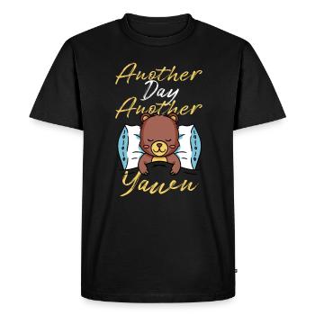 Premières vibrations de caféine Un autre jour où le bâillement rencontre le café - T-shirt Premium bio Homme - noir - Devant - Nico (187cm)