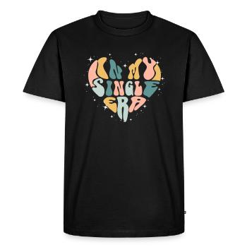 In My Single Era Funny Single Life - Men's Premium Organic T-Shirt - black - Front - Nico (187cm)