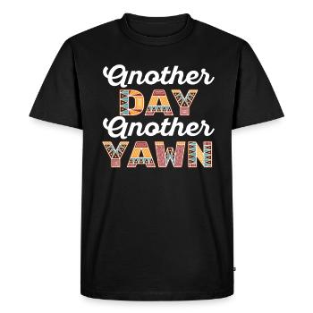 Premières vibrations de caféine Un autre jour où le bâillement rencontre le café - T-shirt Premium bio Homme - noir - Devant - Nico (187cm)