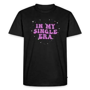 In My Single Era Funny Single Life - Men's Premium Organic T-Shirt - black - Front - Nico (187cm)