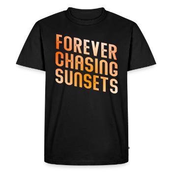 Forever Chasing Sunsets Retro Summer Vacation - Men's Premium Organic T-Shirt - black - Front - Nico (187cm)