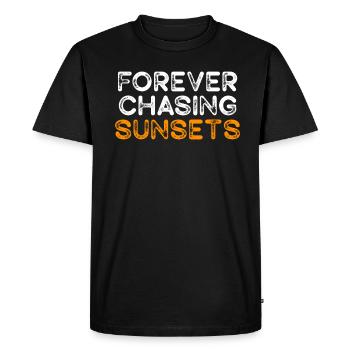 Forever Chasing Sunsets Retro Summer Vacation - Men's Premium Organic T-Shirt - black - Front - Nico (187cm)