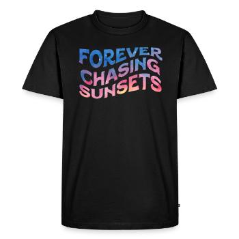 Forever Chasing Sunsets Retro Summer Vacation - Men's Premium Organic T-Shirt - black - Front - Nico (187cm)