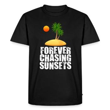 Forever Chasing Sunsets Retro Summer Vacation - Men's Premium Organic T-Shirt - black - Front - Nico (187cm)