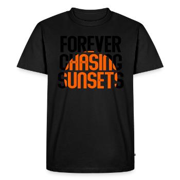 Forever Chasing Sunsets Retro Summer Vacation - Men's Premium Organic T-Shirt - black - Front - Nico (187cm)
