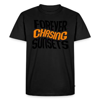 Forever Chasing Sunsets Retro Summer Vacation - Men's Premium Organic T-Shirt - black - Front - Nico (187cm)