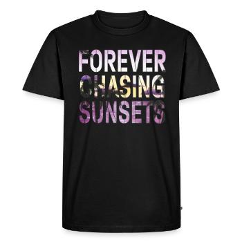 Forever Chasing Sunsets Retro Summer Vacation - Men's Premium Organic T-Shirt - black - Front - Nico (187cm)