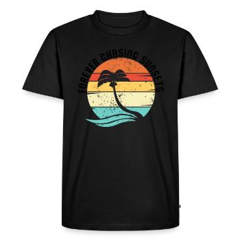 Forever Chasing Sunsets Retro Summer Vacation - Men's Premium Organic T-Shirt - black - Front - Nico (187cm)