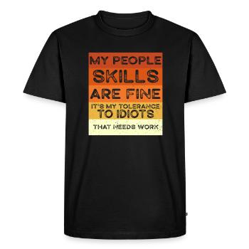 Mes compétences relationnelles sont très bien - T-shirt Premium bio Homme - noir - Devant - Nico (187cm)