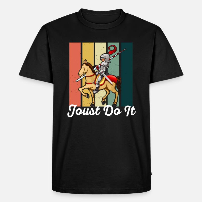 Ritter Mittelalterliche Renaissance-Ritterrüstung - Männer Premium Bio T-Shirt - Schwarz
