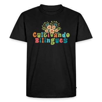 Cultivando Bilingües Vêtements de professeur d’espagnol - T-shirt Premium bio Homme - noir - Devant - Nico (187cm)