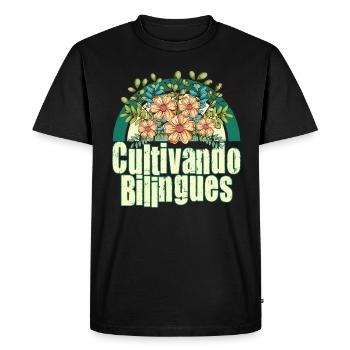 Cultivando Bilingües Vêtements de professeur d’espagnol - T-shirt Premium bio Homme - noir - Devant - Nico (187cm)