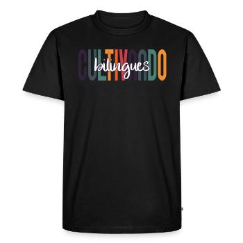 Cultivando Bilingües Vêtements de professeur d’espagnol - T-shirt Premium bio Homme - noir - Devant - Nico (187cm)