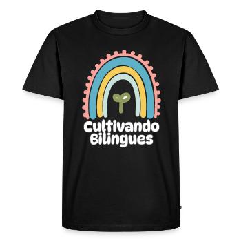 Cultivando Bilingües Vêtements de professeur d’espagnol - T-shirt Premium bio Homme - noir - Devant - Nico (187cm)
