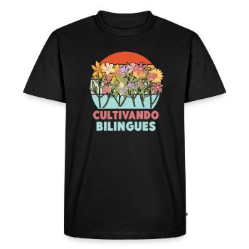 Cultivando Bilingües Vêtements de professeur d’espagnol - T-shirt Premium bio Homme - noir - Devant - Nico (187cm)