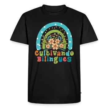 Cultivando Bilingües Vêtements de professeur d’espagnol - T-shirt Premium bio Homme - noir - Devant - Nico (187cm)