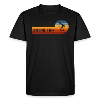 Photographie spatiale Télescope d’observation des étoiles Astronomie - T-shirt Premium bio Homme - noir - Devant - Nico (187cm)