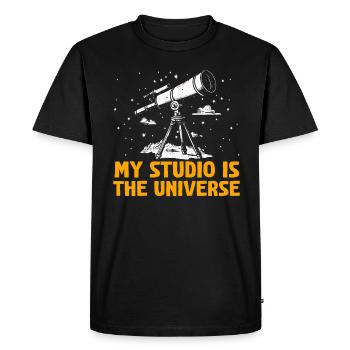 Photographie spatiale Télescope d’observation des étoiles Astronomie - T-shirt Premium bio Homme - noir - Devant - Nico (187cm)