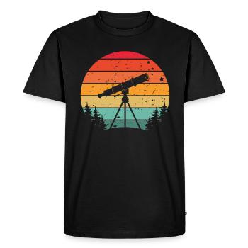 Photographie spatiale Télescope d’observation des étoiles Astronomie - T-shirt Premium bio Homme - noir - Devant - Nico (187cm)