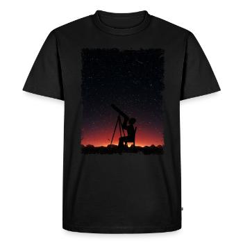 Space Photography Stargazing Telescope Astronomy - Men's Premium Organic T-Shirt - black - Front - Nico (187cm)