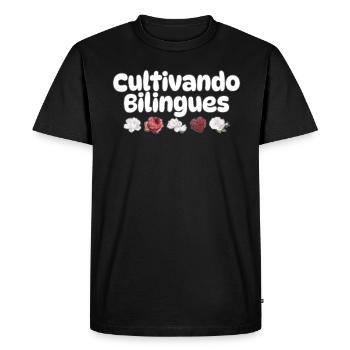Cultivando Bilingües Spanish Teacher Apparel - Men's Premium Organic T-Shirt - black - Front - Nico (187cm)