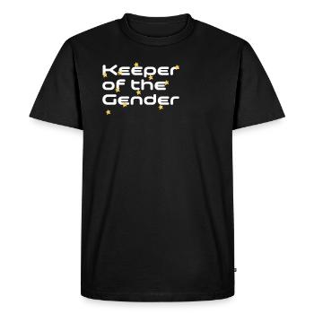 Keeper Of The Gender - Men's Premium Organic T-Shirt - black - Front - Nico (187cm)
