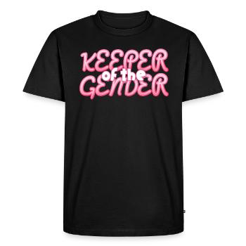 Keeper Of The Gender - Men's Premium Organic T-Shirt - black - Front - Nico (187cm)