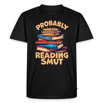 Probablement en train de lire Smut Vintage Books Smut - T-shirt Premium bio Homme - noir - Devant - Nico (187cm)