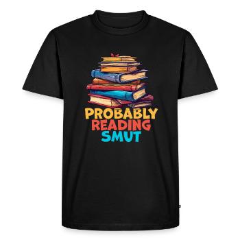 Probablement en train de lire Smut Vintage Books Smut - T-shirt Premium bio Homme - noir - Devant - Nico (187cm)