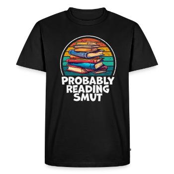 Probablement en train de lire Smut Vintage Books Smut - T-shirt Premium bio Homme - noir - Devant - Nico (187cm)