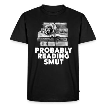 Probablement en train de lire Smut Vintage Books Smut - T-shirt Premium bio Homme - noir - Devant - Nico (187cm)