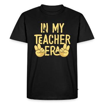 À l’ère de l’enseignement - T-shirt Premium bio Homme - noir - Devant - Nico (187cm)