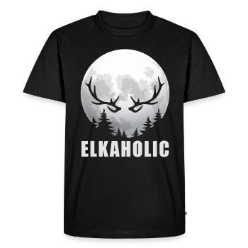 Elk Hunting Elkaholic Hunters - Men's Premium Organic T-Shirt - black - Front - Nico (187cm)