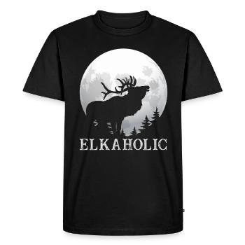 Elk Hunting Elkaholic Hunters - Men's Premium Organic T-Shirt - black - Front - Nico (187cm)