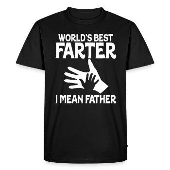 Le meilleur pète du monde, je veux dire mon père - T-shirt Premium bio Homme - noir - Devant - Nico (187cm)
