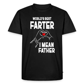 Le meilleur pète du monde, je veux dire mon père - T-shirt Premium bio Homme - noir - Devant - Nico (187cm)