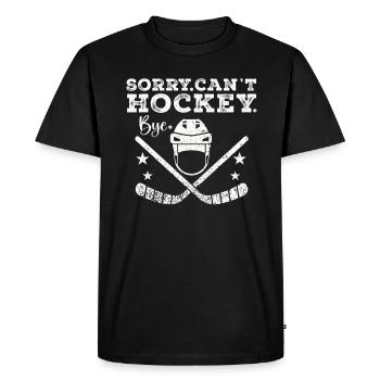 Désolé de ne pas pouvoir jouer au hockey pour les amateurs de hockey - T-shirt Premium bio Homme - noir - Devant - Nico (187cm)