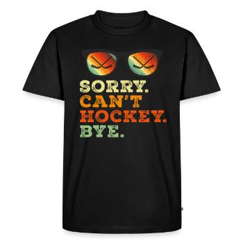 Désolé de ne pas pouvoir jouer au hockey pour les amateurs de hockey - T-shirt Premium bio Homme - noir - Devant - Nico (187cm)