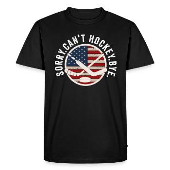 Désolé de ne pas pouvoir jouer au hockey pour les amateurs de hockey - T-shirt Premium bio Homme - noir - Devant - Nico (187cm)