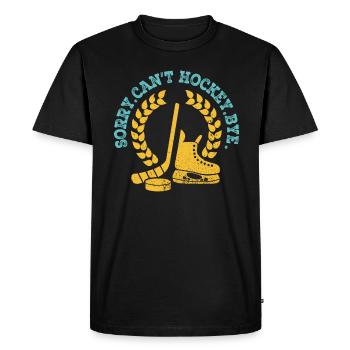 Désolé de ne pas pouvoir jouer au hockey pour les amateurs de hockey - T-shirt Premium bio Homme - noir - Devant - Nico (187cm)