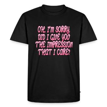 Indifférence, Sarcasme, Attitude différente - T-shirt Premium bio Homme - noir - Devant - Nico (187cm)